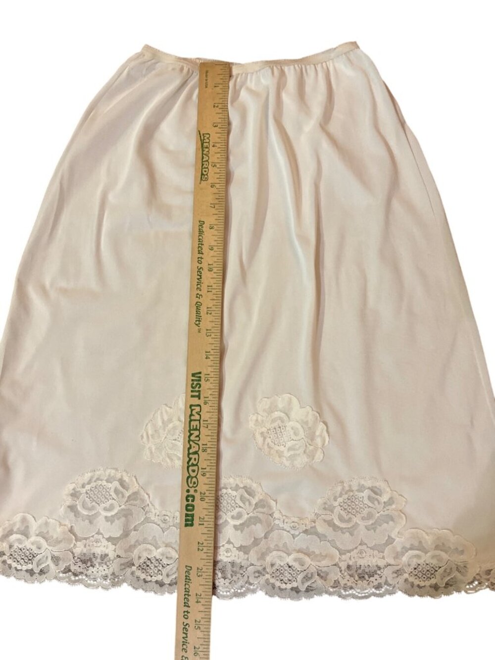 Vintage Lorraine Perfect Fit Skirt Half Slip Womens L Cream Lace Used - Picture 8 of 12
